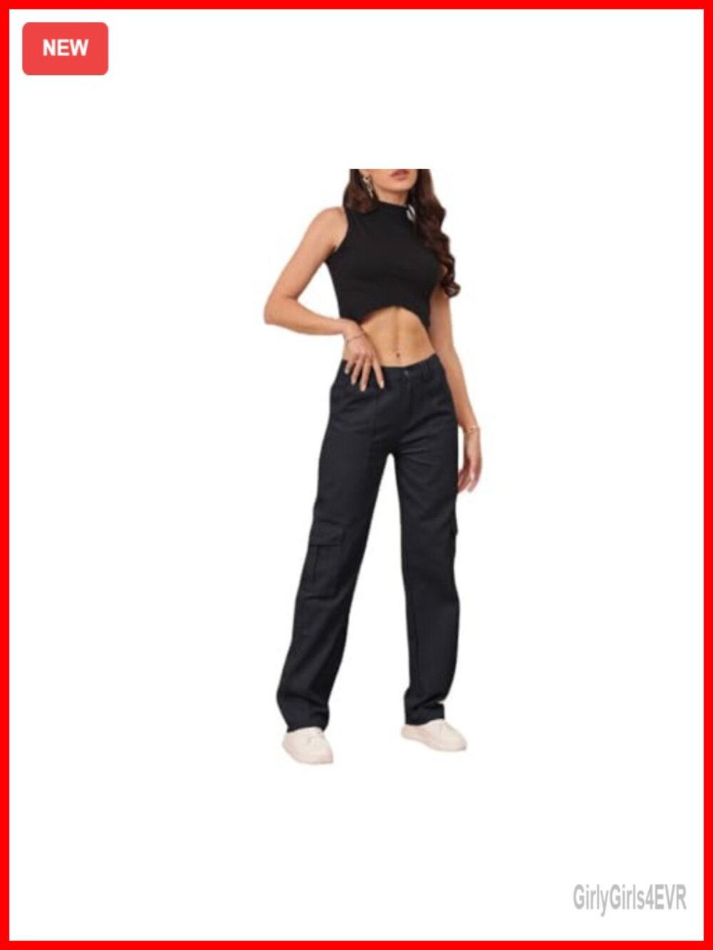 High Waisted Cargo Pants Y2K Streetwear 6 Pockets Casual